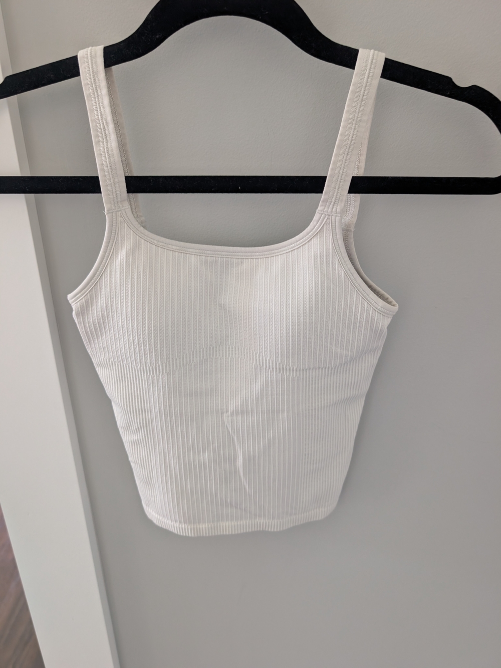 lululenon Ribbed Square-Neck Tank Top cream